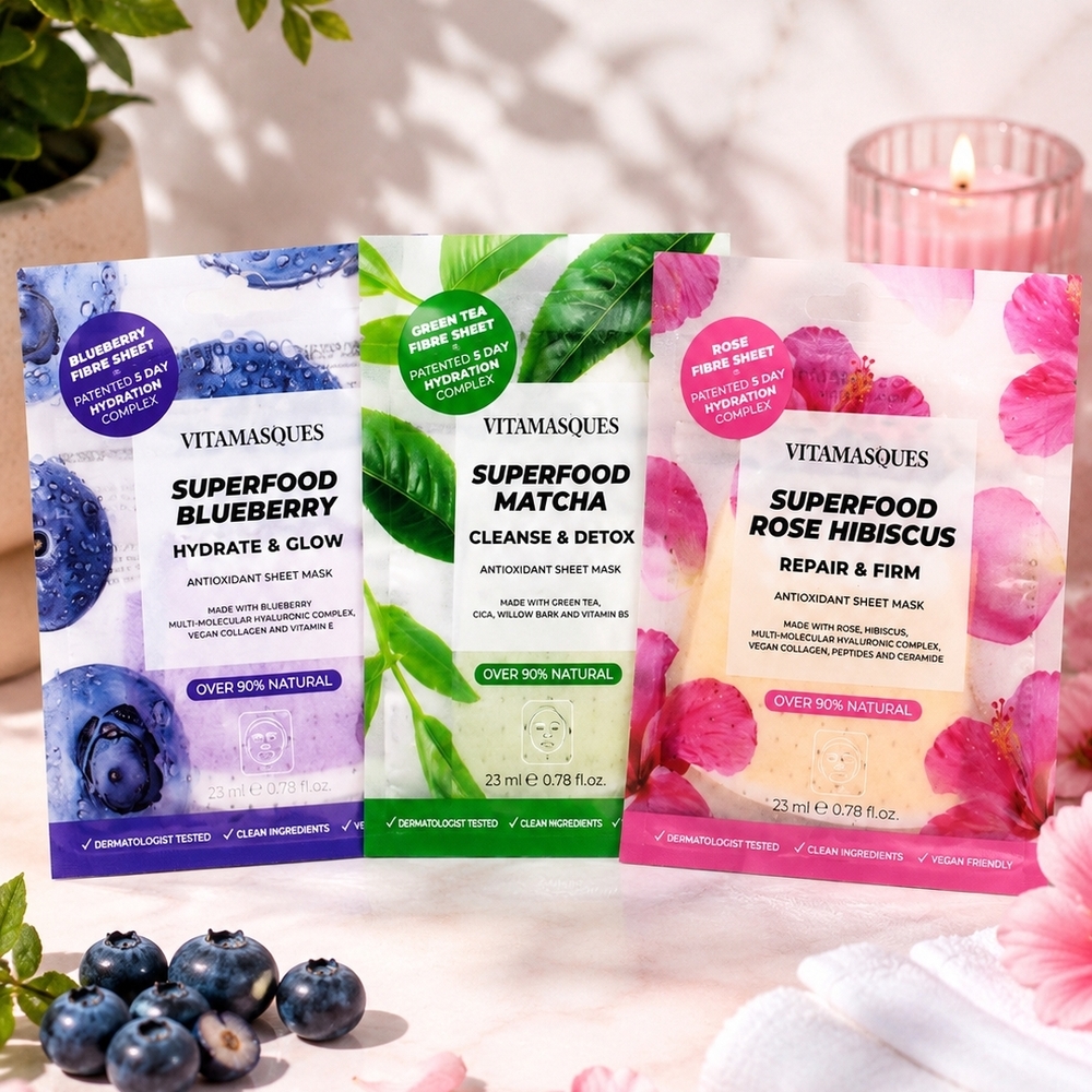 Vitamasques Superfood Mask Antioxidant Natural 3pc Sheet Clean Beauty Skincare